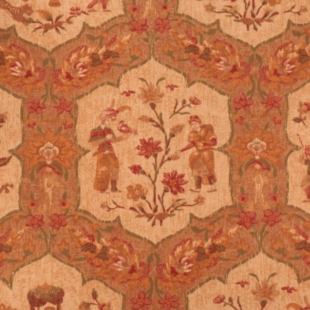 Thibaut Indian Print Maharaj Linen Drapery Fabric- brand new 1 yard